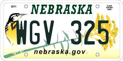 NE license plate WGV325