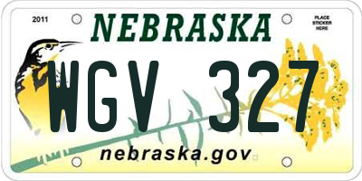 NE license plate WGV327