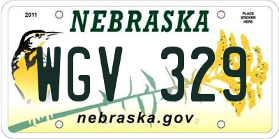 NE license plate WGV329