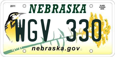 NE license plate WGV330