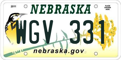 NE license plate WGV331