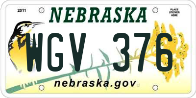 NE license plate WGV376