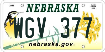 NE license plate WGV377