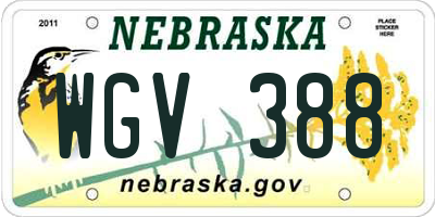 NE license plate WGV388
