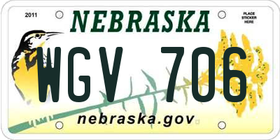 NE license plate WGV706