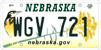 NE license plate WGV721