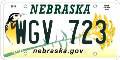 NE license plate WGV723
