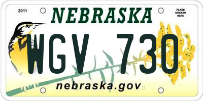 NE license plate WGV730