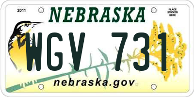 NE license plate WGV731