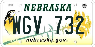 NE license plate WGV732