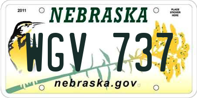 NE license plate WGV737
