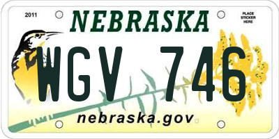 NE license plate WGV746
