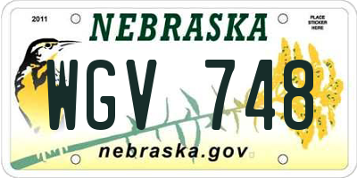 NE license plate WGV748