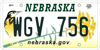 NE license plate WGV756