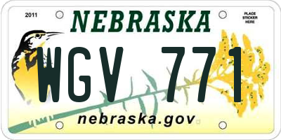 NE license plate WGV771