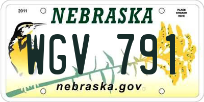 NE license plate WGV791
