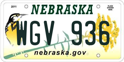 NE license plate WGV936