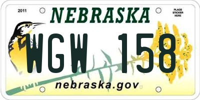 NE license plate WGW158