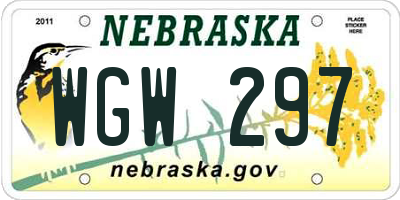 NE license plate WGW297