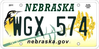 NE license plate WGX574
