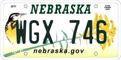 NE license plate WGX746