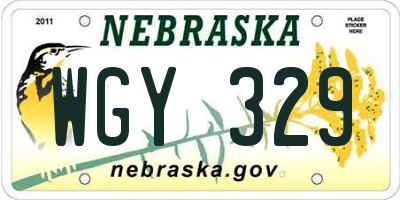 NE license plate WGY329