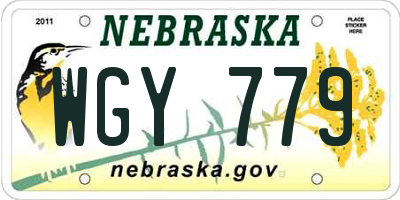 NE license plate WGY779