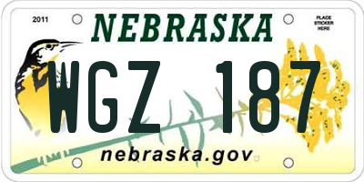 NE license plate WGZ187