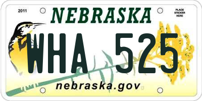NE license plate WHA525