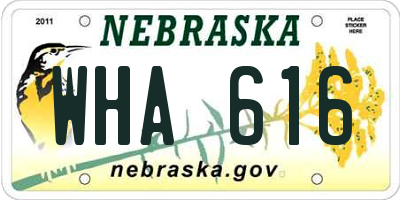 NE license plate WHA616