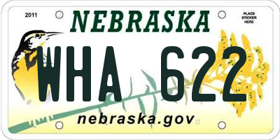 NE license plate WHA622