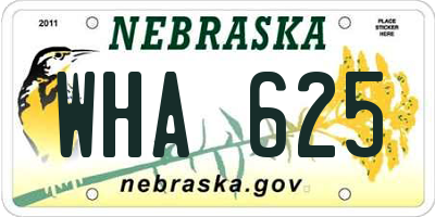 NE license plate WHA625