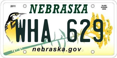 NE license plate WHA629