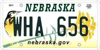 NE license plate WHA656