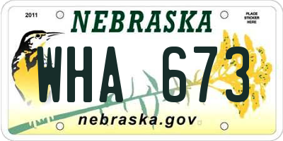 NE license plate WHA673