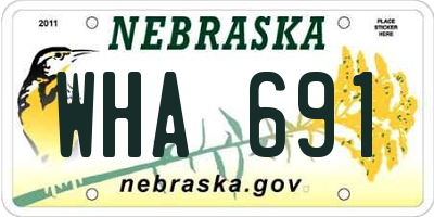 NE license plate WHA691