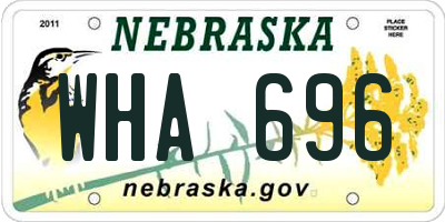 NE license plate WHA696
