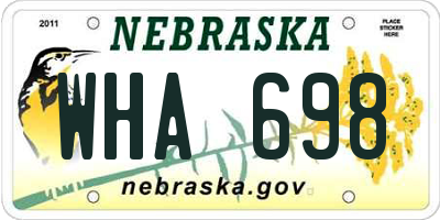 NE license plate WHA698