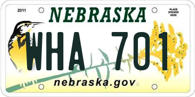 NE license plate WHA701