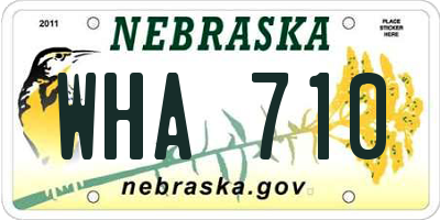 NE license plate WHA710