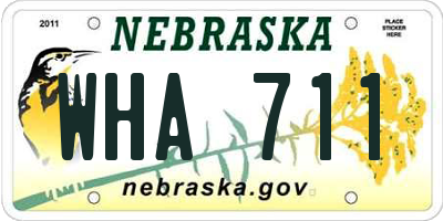 NE license plate WHA711