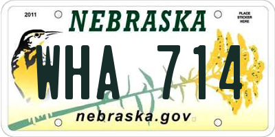 NE license plate WHA714