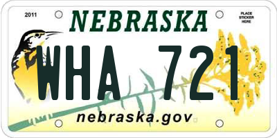 NE license plate WHA721