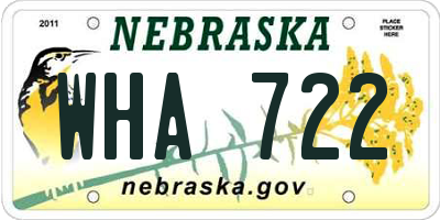NE license plate WHA722