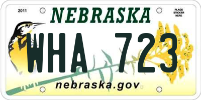 NE license plate WHA723