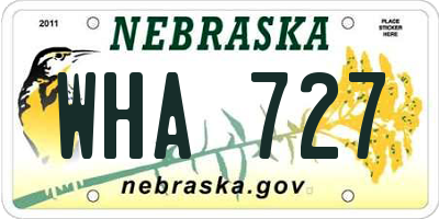 NE license plate WHA727