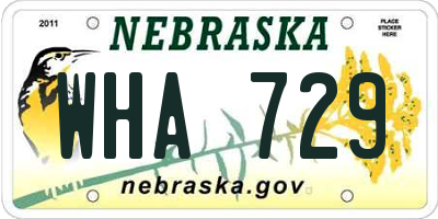 NE license plate WHA729