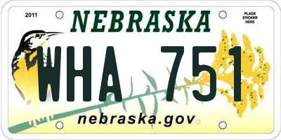 NE license plate WHA751