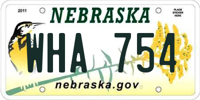 NE license plate WHA754
