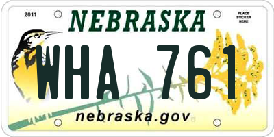 NE license plate WHA761